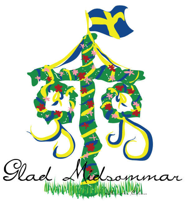 midsommarstång tecknad