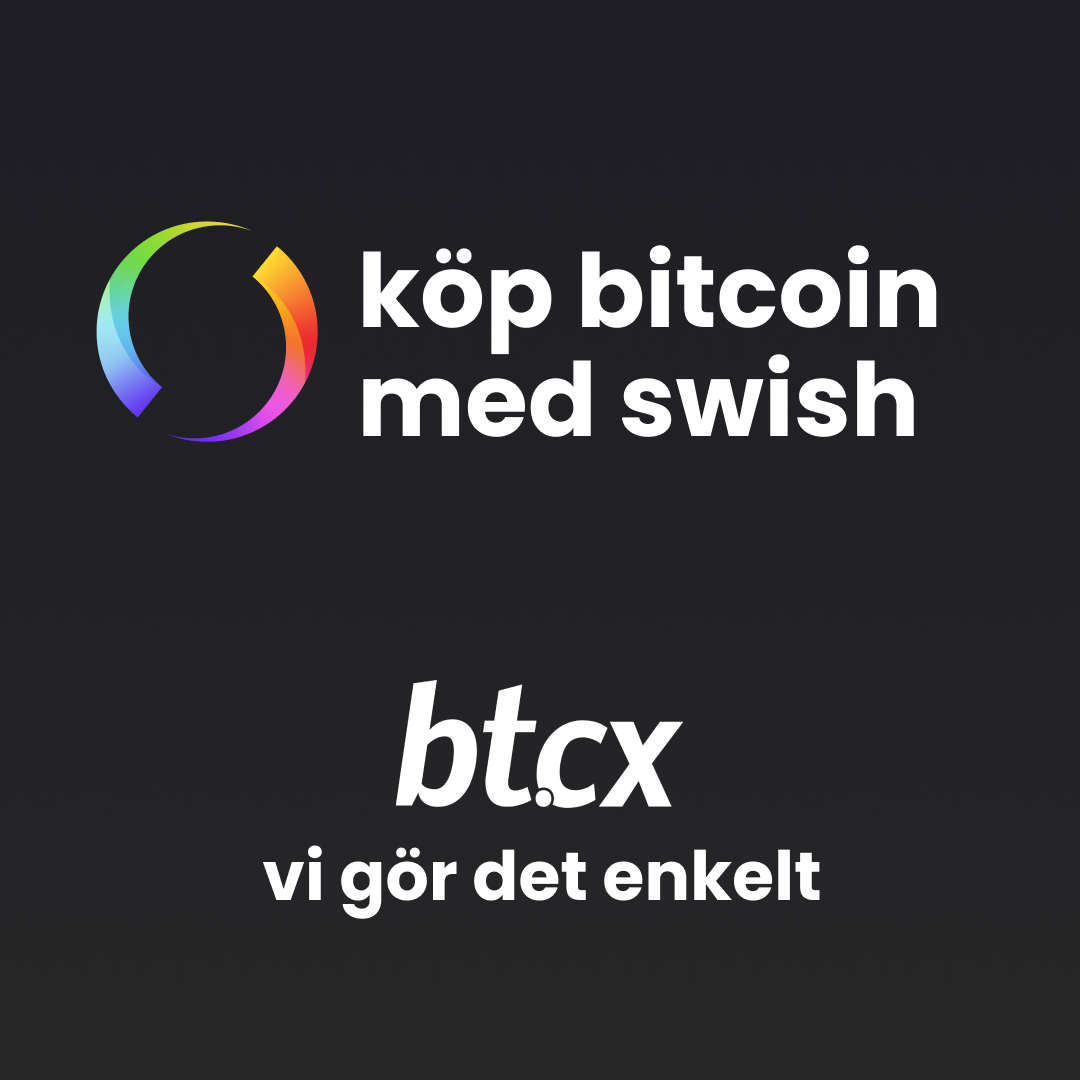BTCX Mobil version för köp av Bitcoin med Swish.
